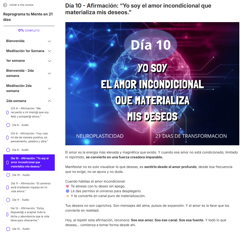 Reprograma tu mente en 21 días - Taller de Neuroplasticidad